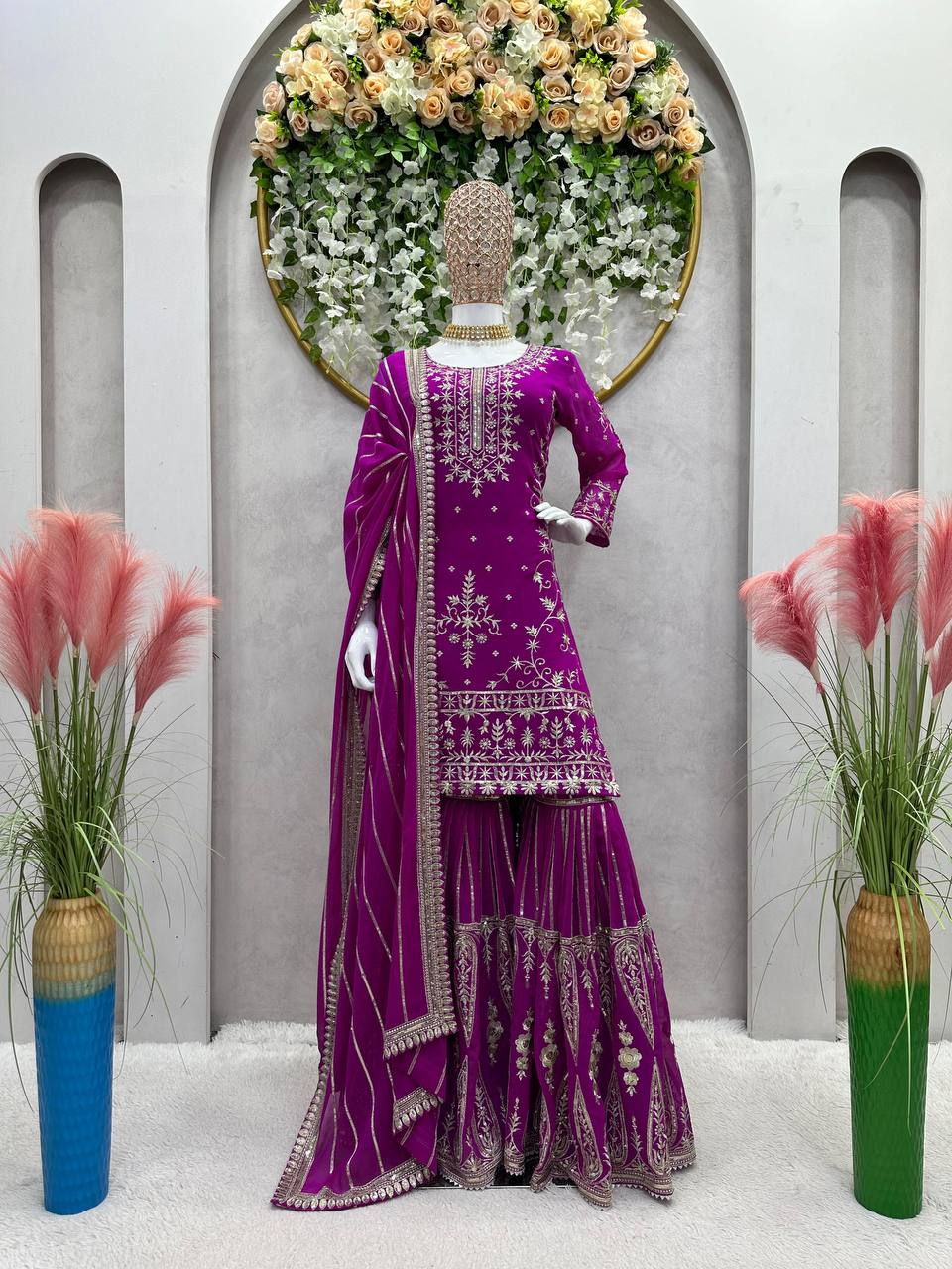 Party Wear Georgette Sequence Thread Work Salwar Suit