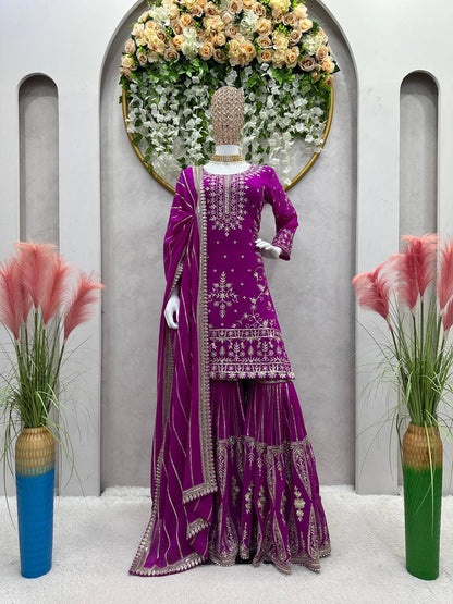 Party Wear Georgette Sequence Thread Work Salwar Suit
