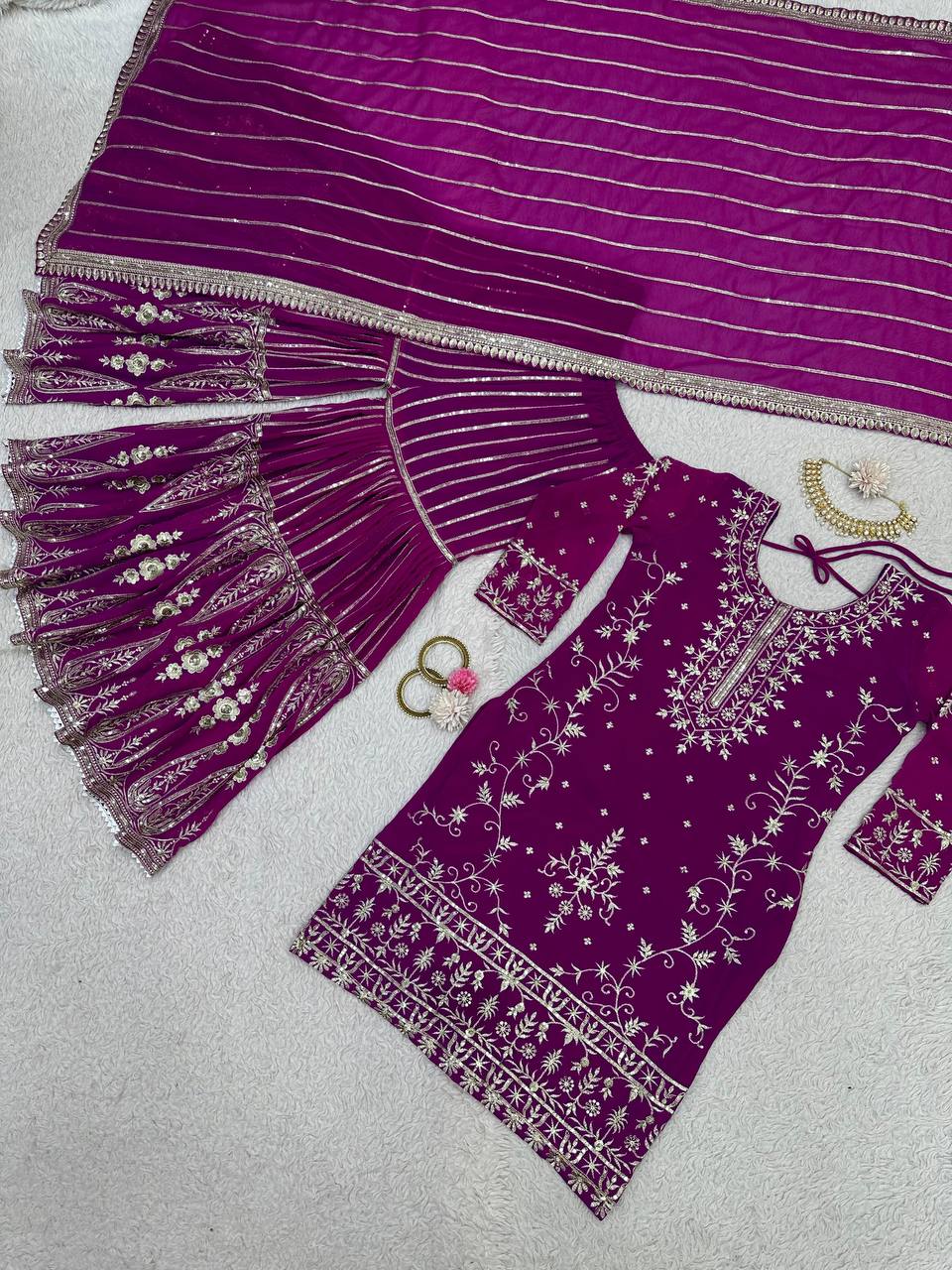 Party Wear Georgette Sequence Thread Work Salwar Suit