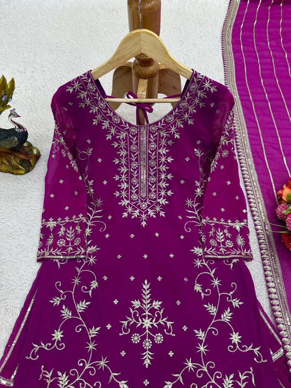 Party Wear Georgette Sequence Thread Work Salwar Suit