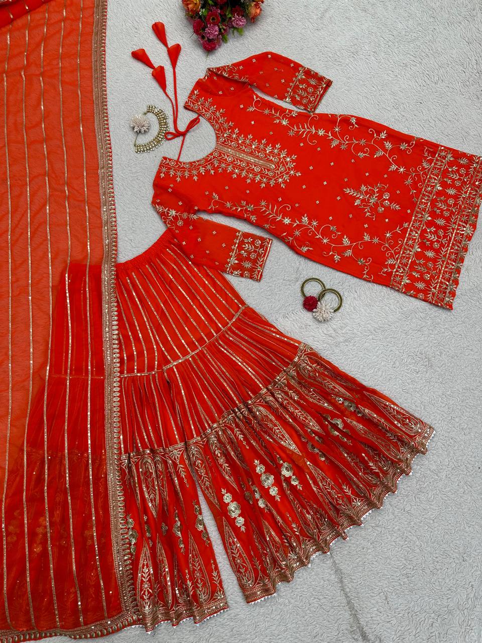 Party Wear Georgette Sequence Thread Work Salwar Suit