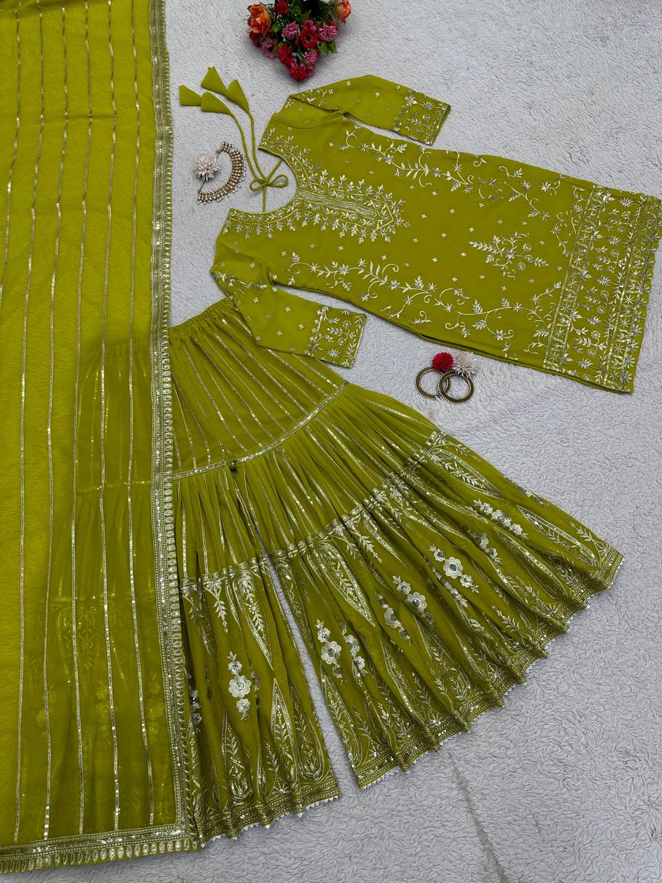 Party Wear Georgette Sequence Thread Work Salwar Suit