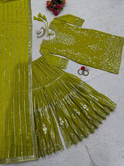Party Wear Georgette Sequence Thread Work Salwar Suit