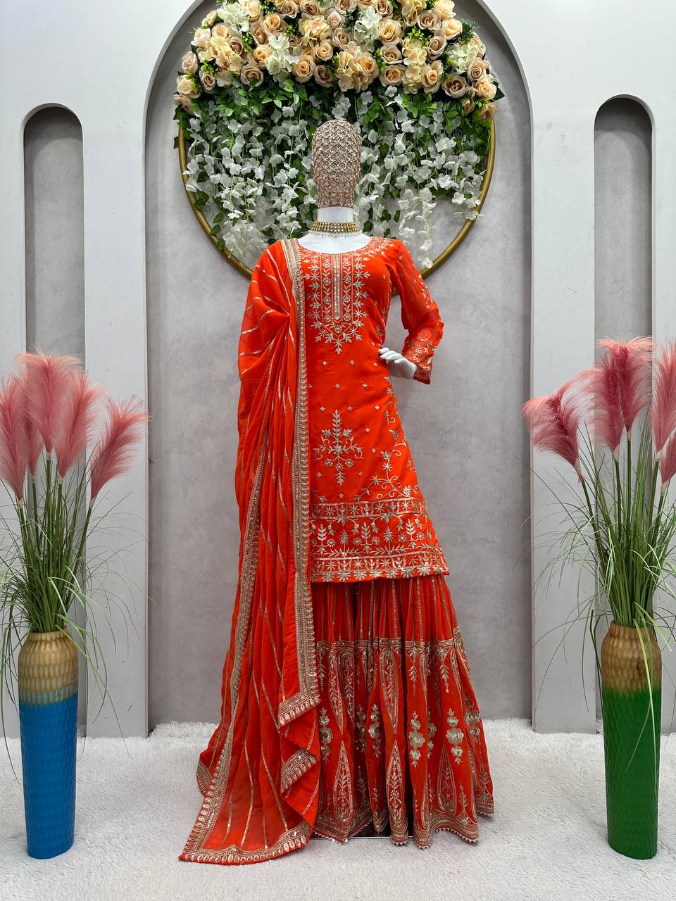 Party Wear Georgette Sequence Thread Work Salwar Suit