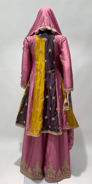 Heavy Embroidered Stitched Sharara Suit Set With Dupatta