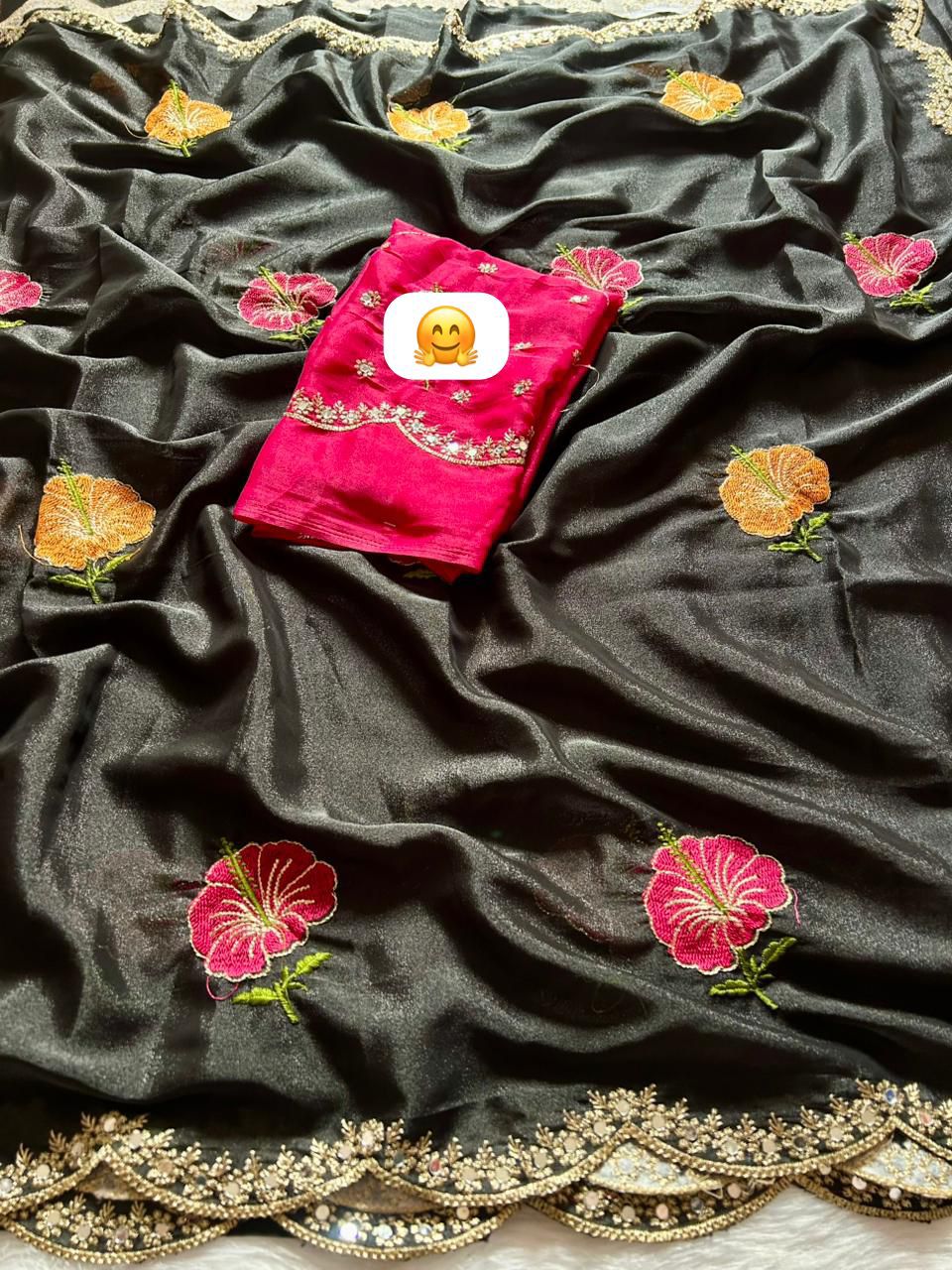 Soft Rangoli silk saree with embroidery work Saree