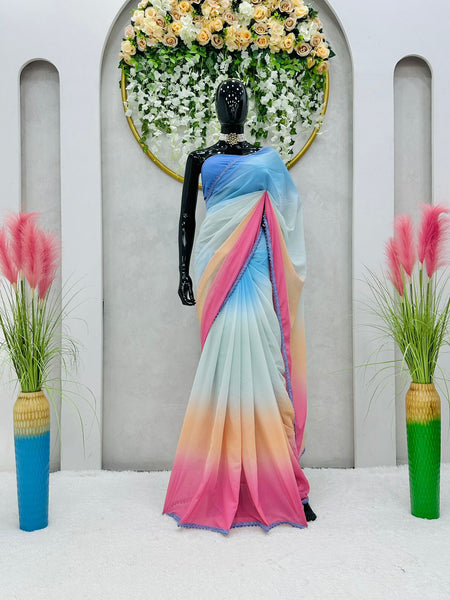 Latest Trending Georgette Printed Saree For Women