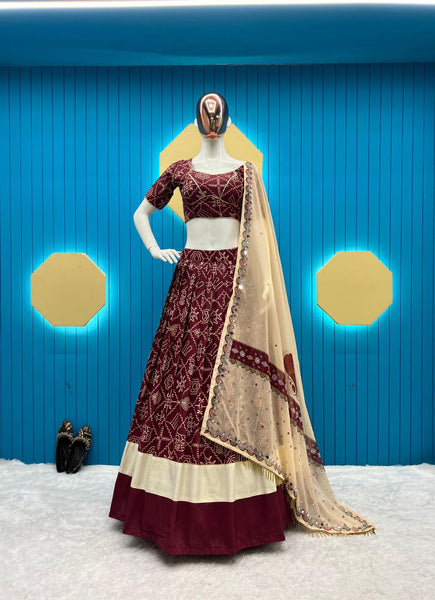 Beautiful Printed Lehenga Choli with mirror work