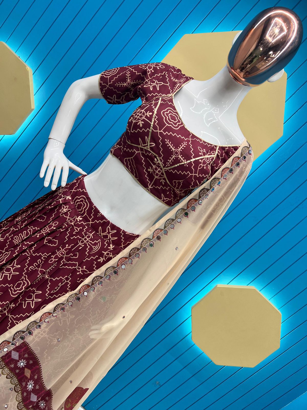 Beautiful Printed Lehenga Choli with mirror work