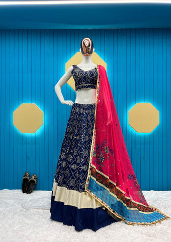 Beautiful Printed Lehenga Choli with mirror work