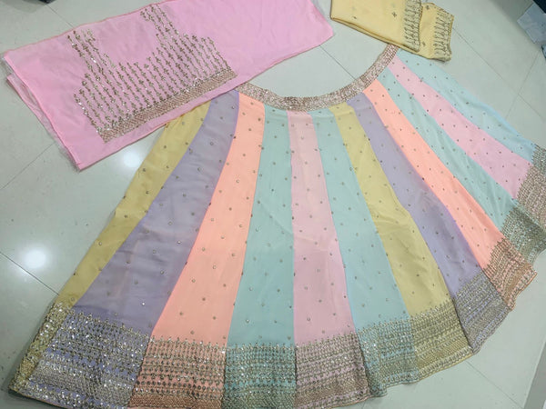 Multi Color Georgette Lehenga Choli
