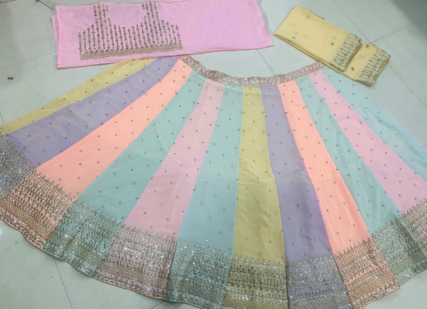 Multi Color Georgette Lehenga Choli