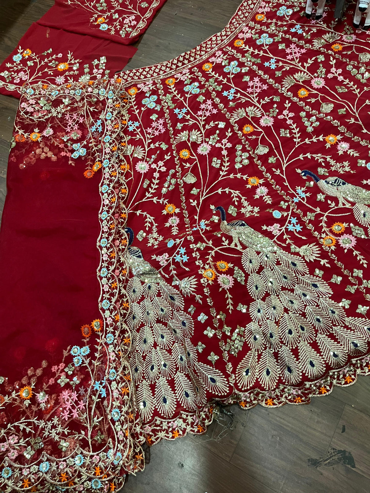 Premium Fox Georgette Sequins Embroidered Lehenga Choli with Dual Dupatta
