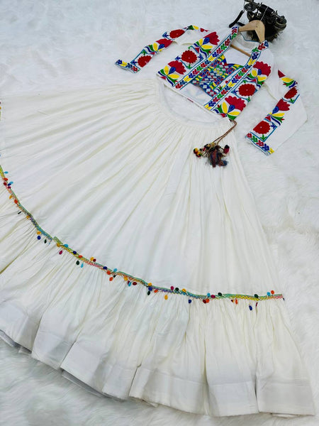 Designer White Party Wear Lehenga Choli & Dupatta Set