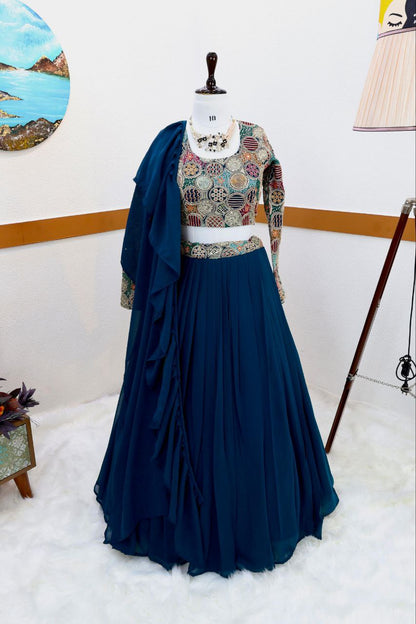 Amazing Georgette Sequence Embroidered Work Ready made Lehenga Choli