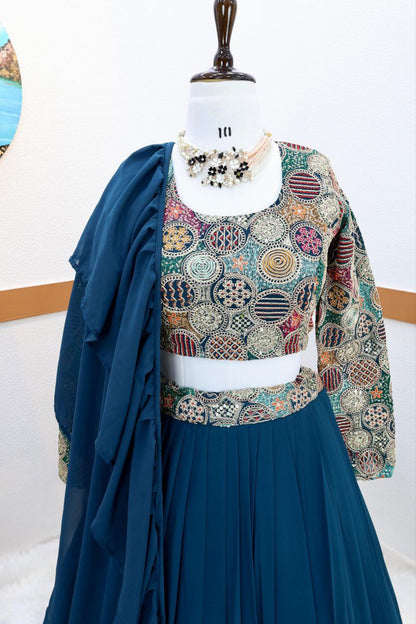 Amazing Georgette Sequence Embroidered Work Ready made Lehenga Choli