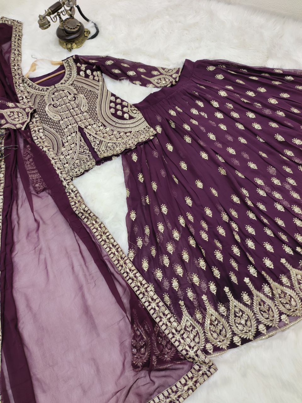 Sensational Georgette Sequence Work Ready Made Lehenga Choli