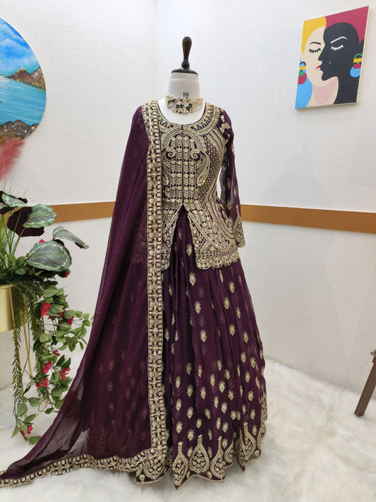 Sensational Georgette Sequence Work Ready Made Lehenga Choli