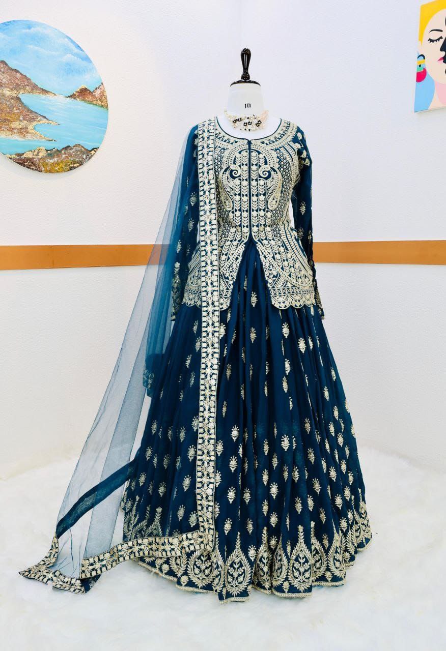 Sensational Georgette Sequence Work Ready Made Lehenga Choli