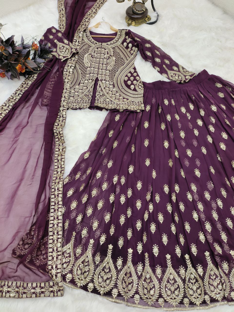 Sensational Georgette Sequence Work Ready Made Lehenga Choli