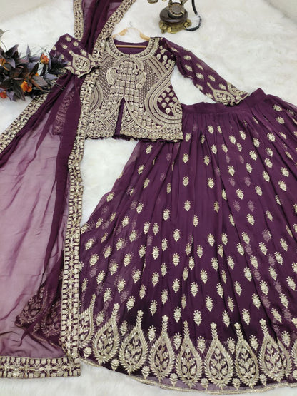 Sensational Georgette Sequence Work Ready Made Lehenga Choli