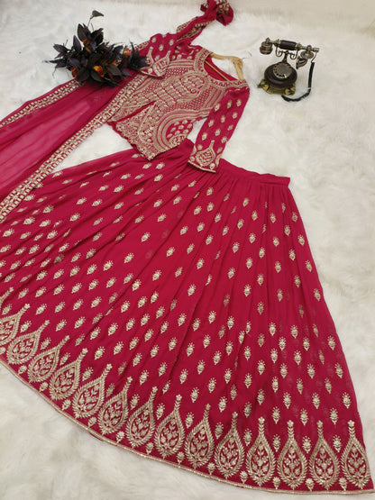 Sensational Georgette Sequence Work Ready Made Lehenga Choli