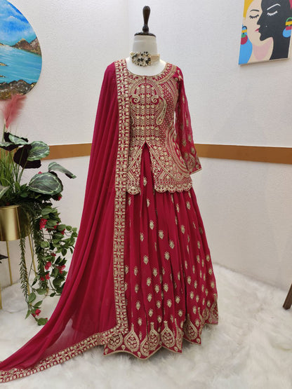 Sensational Georgette Sequence Work Ready Made Lehenga Choli