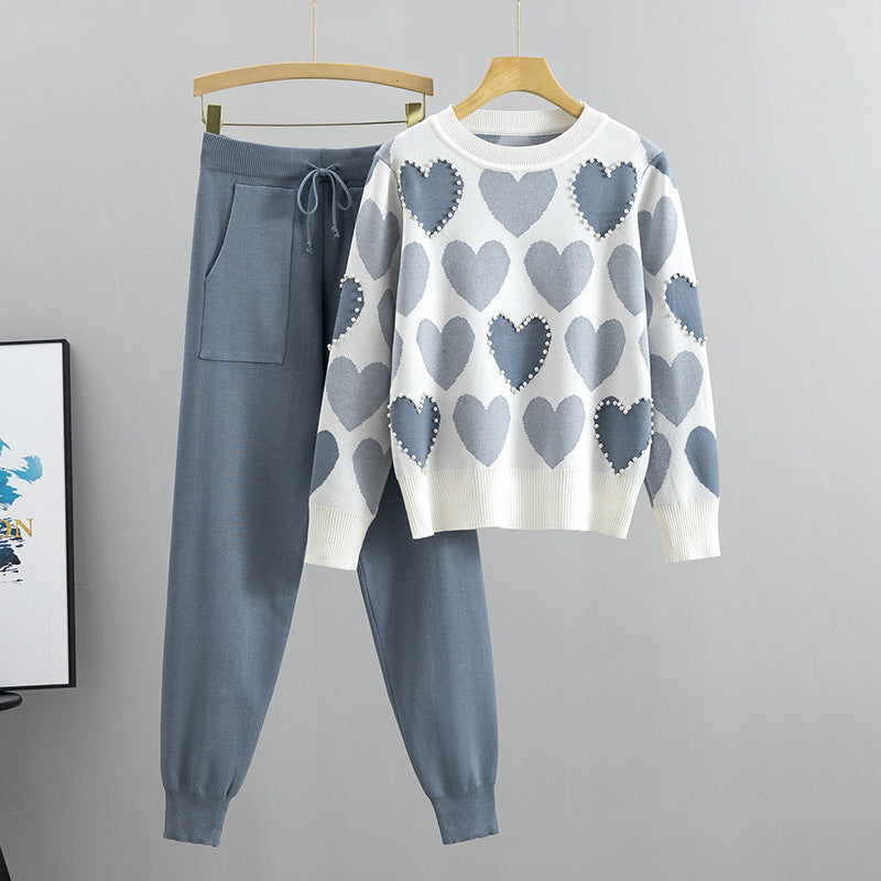 Preppy Outfit With Heart-shaped Beaded Accents