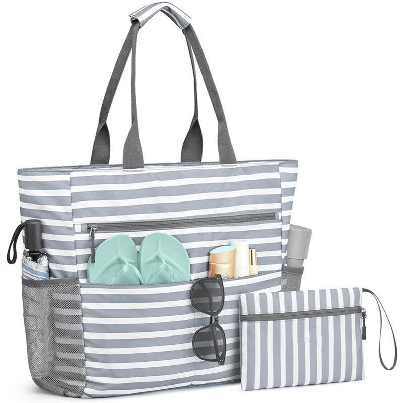 Large Beach Tote Bag Waterproof Sandproof And Foldable