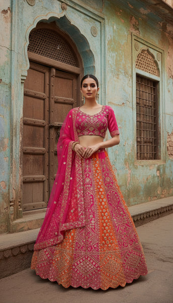 Best Quality Georgette Sequence Embroidered Work Lehenga Choli