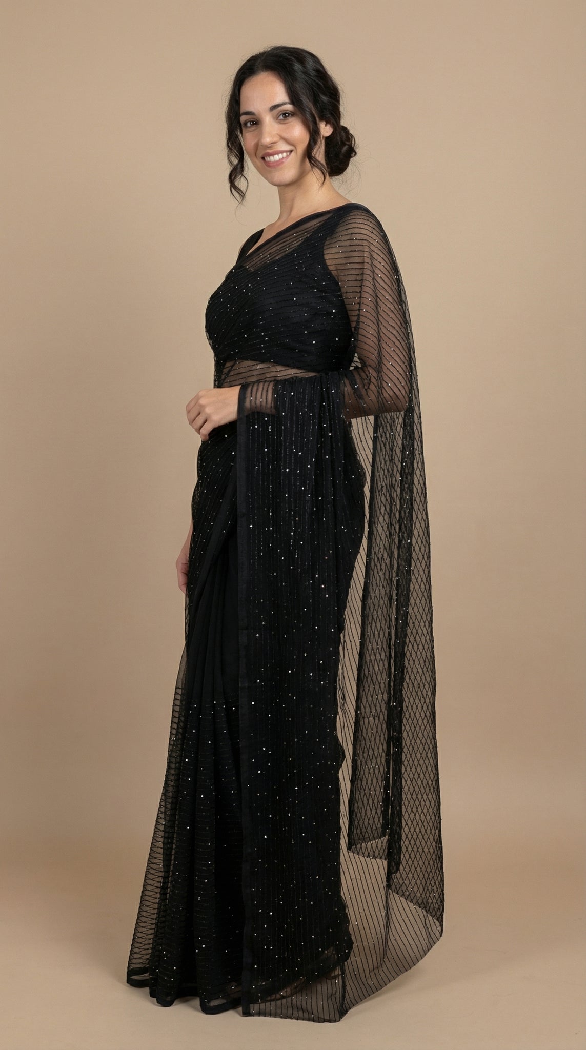 Black color Designer saree with blouse