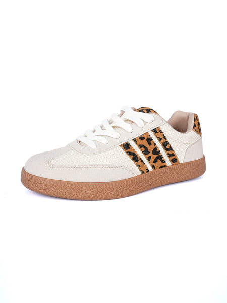 Retro New Arrival Lace-up Color-block Round-toe Contrasting-color Flats