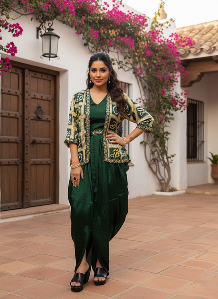 Stylish Chinon Silk Indo Western