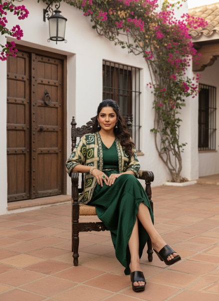 Stylish Chinon Silk Indo Western