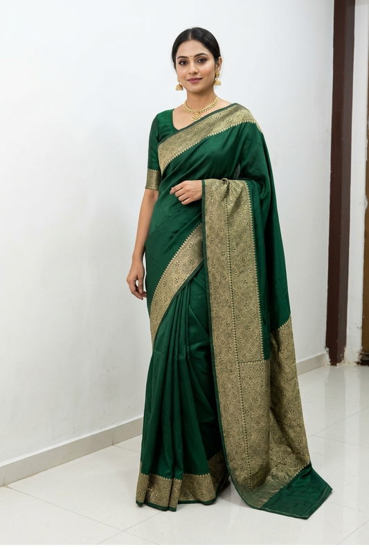 Green Color Banarasi Silk Saree