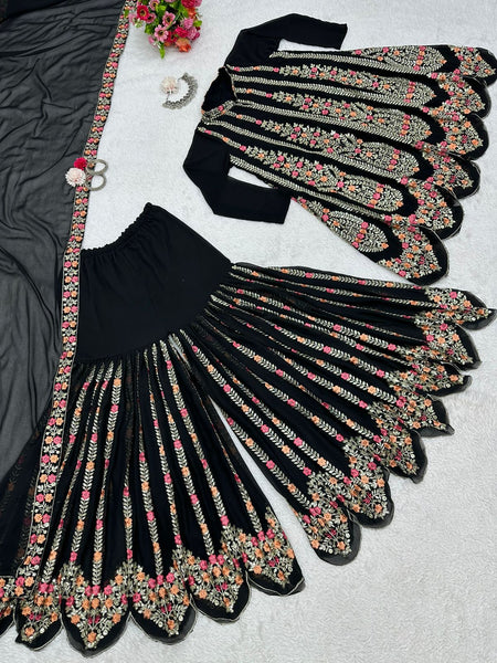 Georgette Ready to Wear Embroidery Sharara Suit