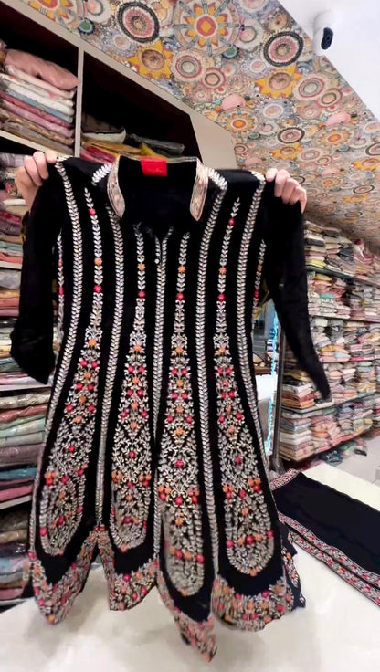 Georgette Ready to Wear Embroidery Sharara Suit