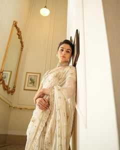 Beautiful Alia Designer Saree on Tabby Organza Silk with Thread & sequence and blouse