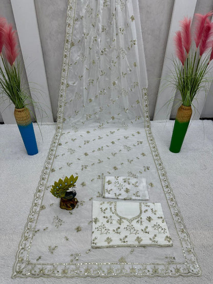 Beautiful Alia Designer Saree on Tabby Organza Silk with Thread & sequence and blouse