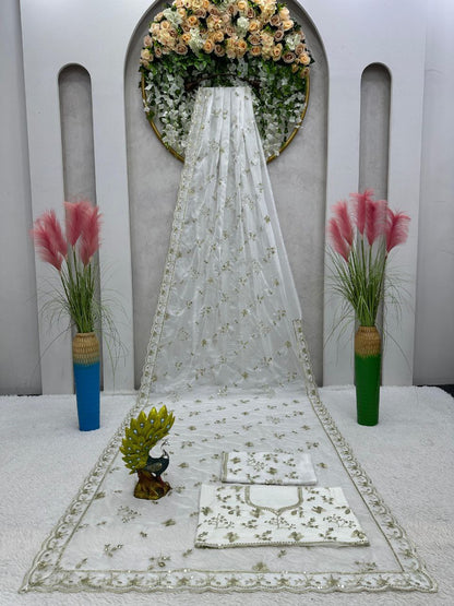 Beautiful Alia Designer Saree on Tabby Organza Silk with Thread & sequence and blouse