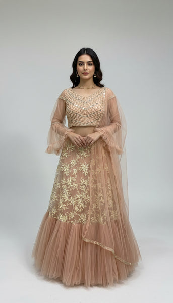 Full Stitched Net Lehenga Choli For Women