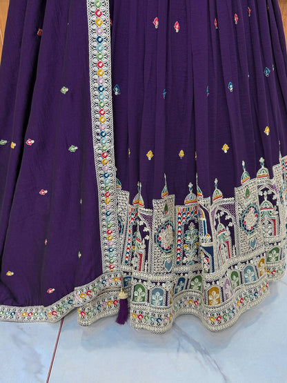 Latest Vichitra Silk Full Stitched Lehenga Choli