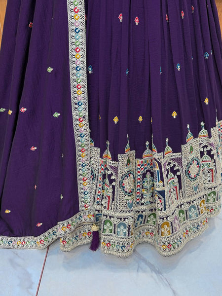 Latest Vichitra Silk Full Stitched Lehenga Choli