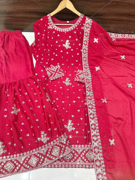 Chinon Silk Sequence Work Salwar Suit