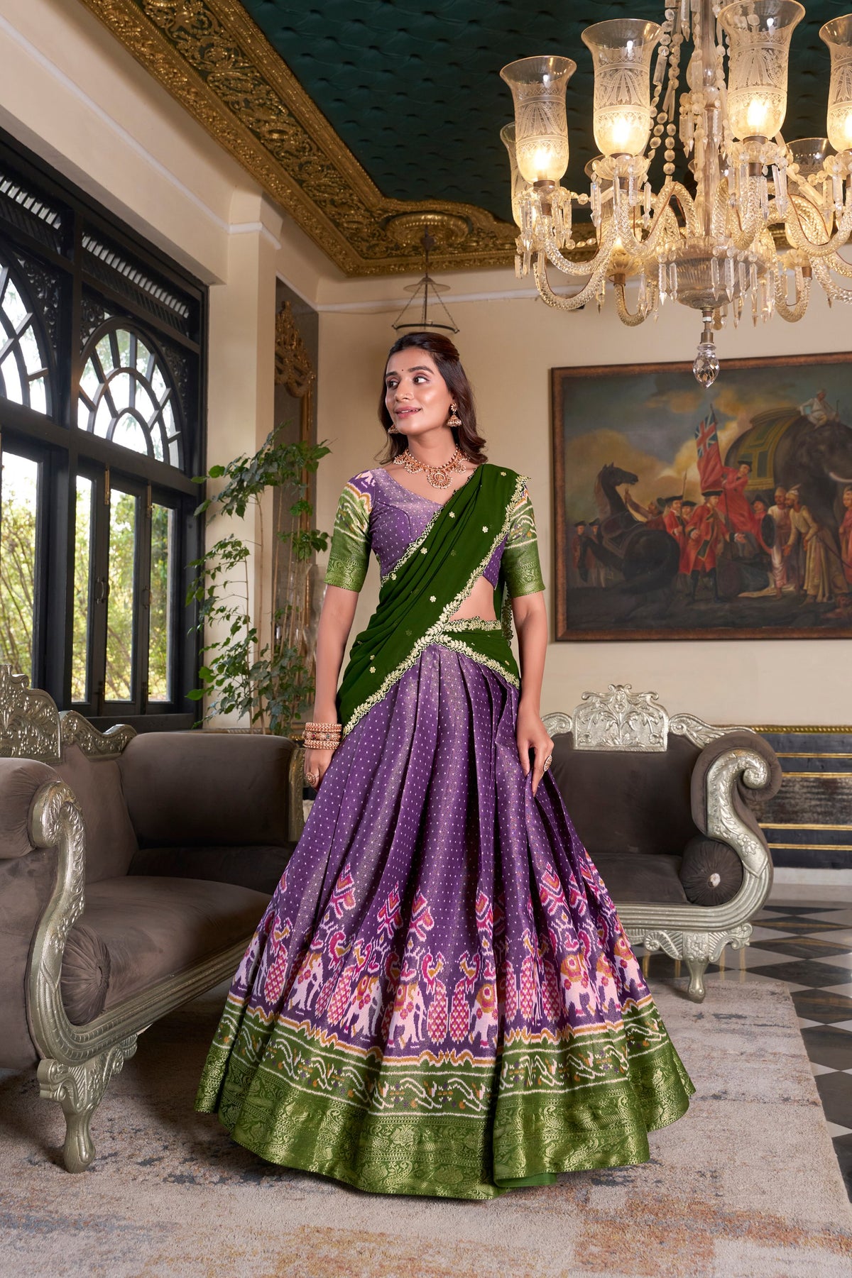 Kanchipuram Zari Weaving Lehenga Choli