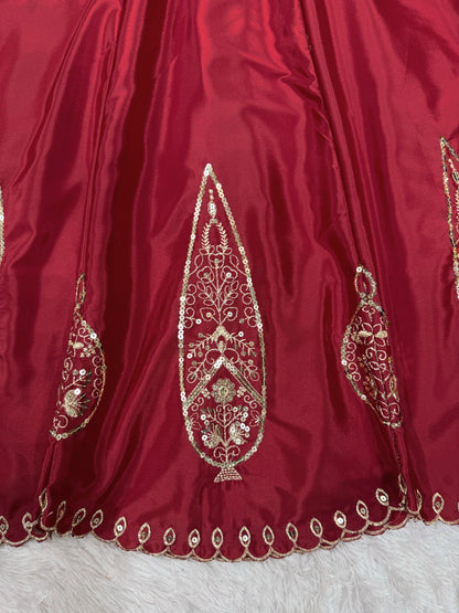 Latest Maroon Color Natural Crep Sequence Salwar Suit