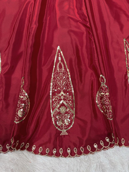Latest Maroon Color Natural Crep Sequence Salwar Suit