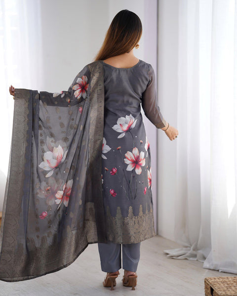 Latest Chanderi Silk Printed Top Pent Dupatta