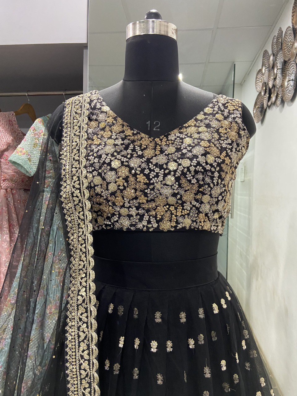 Latest Black Net Sequence Lehenga Choli