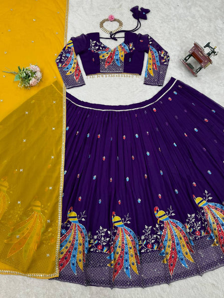 Lastest Georgette Sequence Work Lehenge Choli